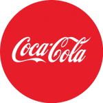 Red and white Coca-Cola logo in Spencerian script with dynamic ribbon, symbolizing joy and global unity since 1886