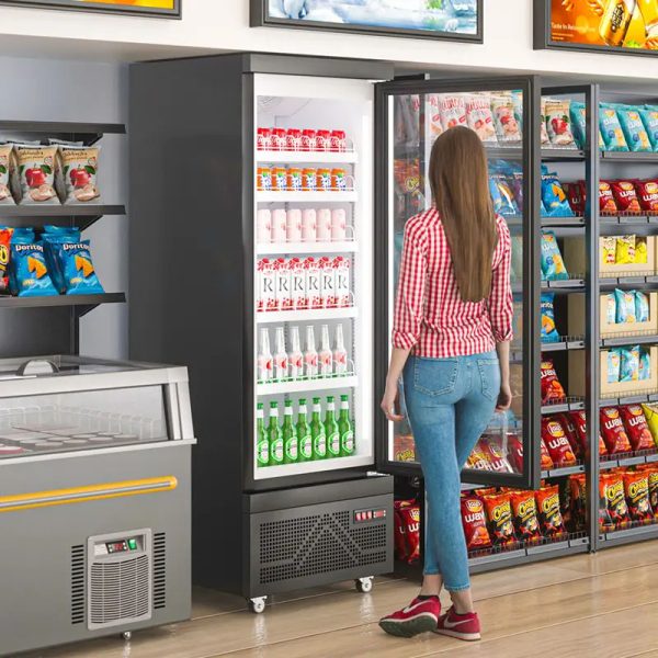 スーパーマーケット用の商業用ガラスドアディスプレイ冷蔵庫