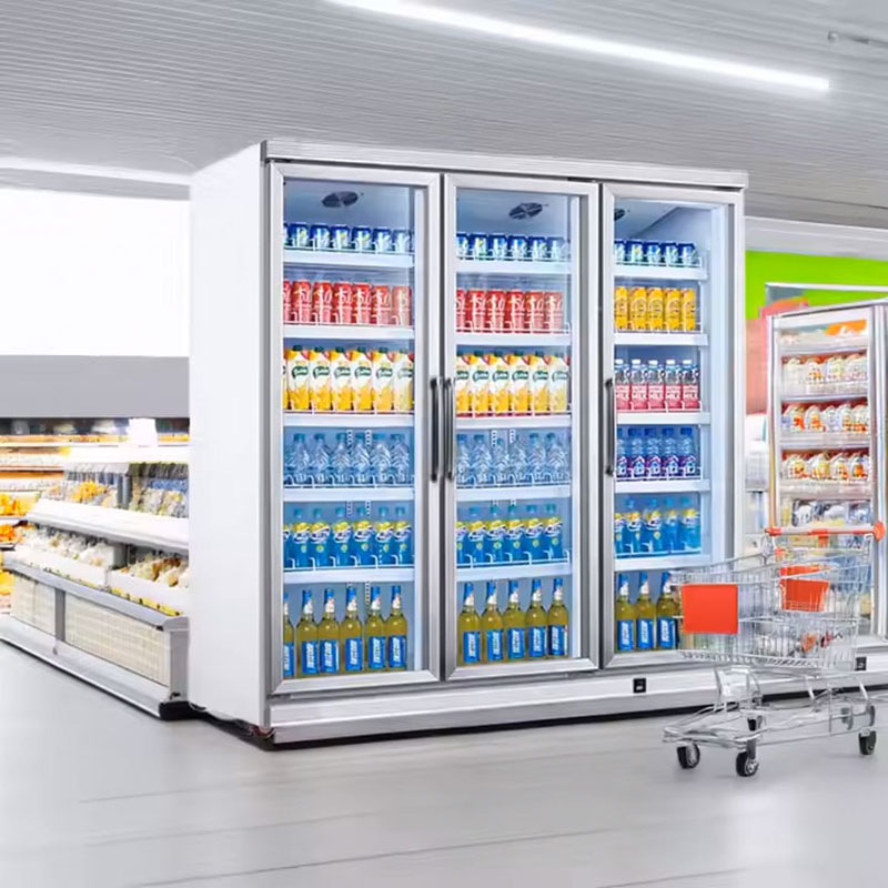 3 glass door commercial display refrigerator