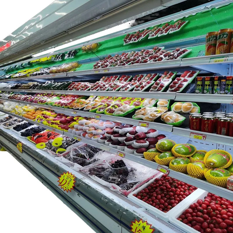 Supermarket Display Vegetable Fruit Fresh Showcase Open Refrigerator Ce Air Cooling Display Cooler MX-FMG3000F-R - Image 5