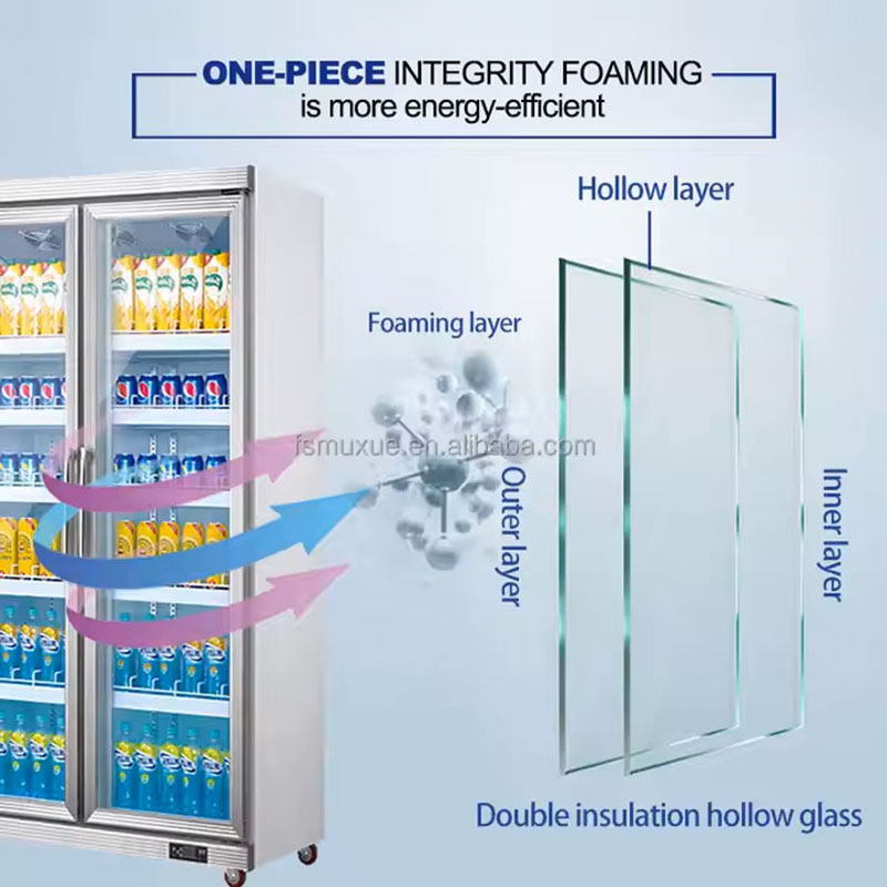 3 Glass Door Commercial Display Cold Drink Refrigerator Upright showcase Fridge MX-YLG1680F-A - Image 3