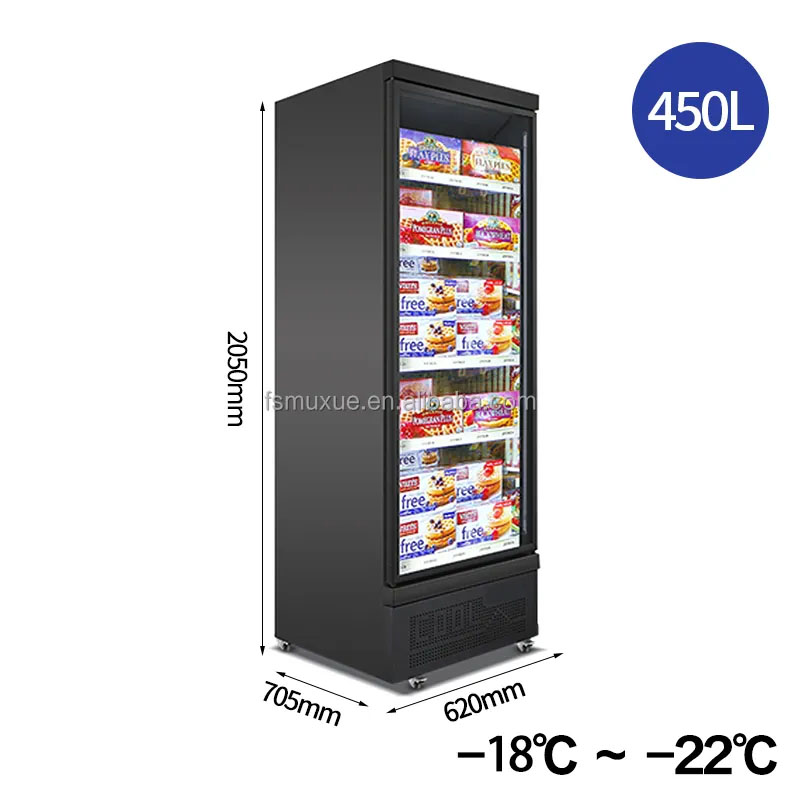 Vertical Ice Cream Display Freezer Upright Single Door Glass Door Display Freezer MX-XGG620F-B 4 Vertical Ice Cream Display Freezer Upright Single Door Glass Door Display Freezer MX-XGG620F-B - Image 4