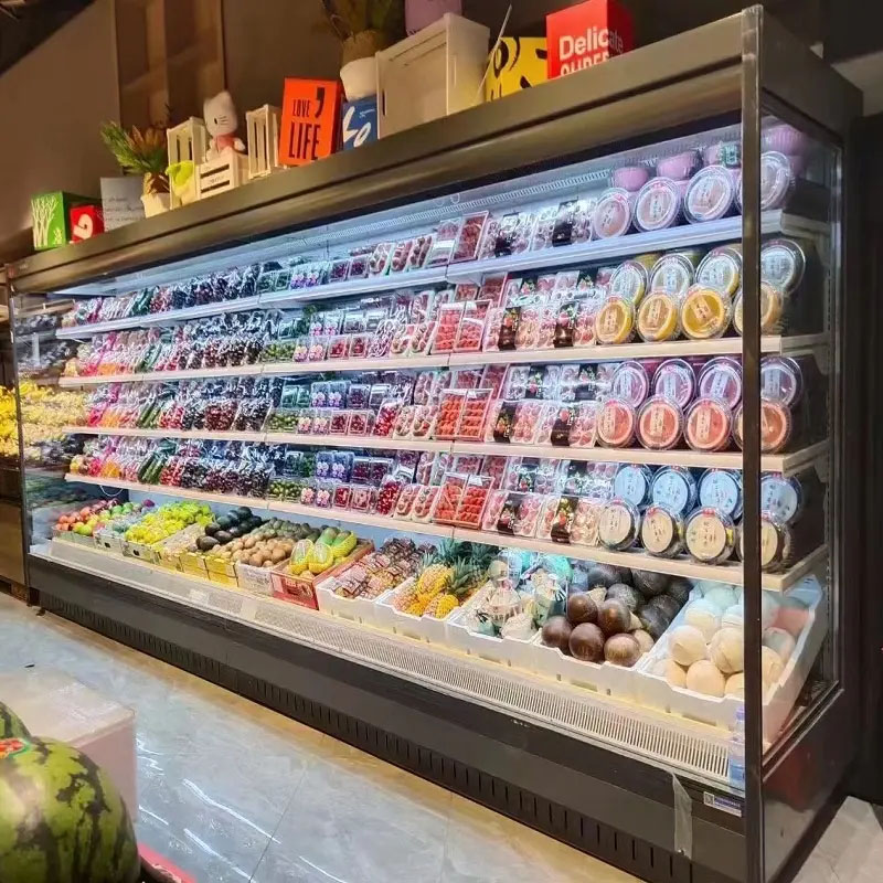 Supermarket Display Vegetable Fruit Fresh Showcase Open Refrigerator Ce Air Cooling Display Cooler MX-FMG3000F-R - Image 3