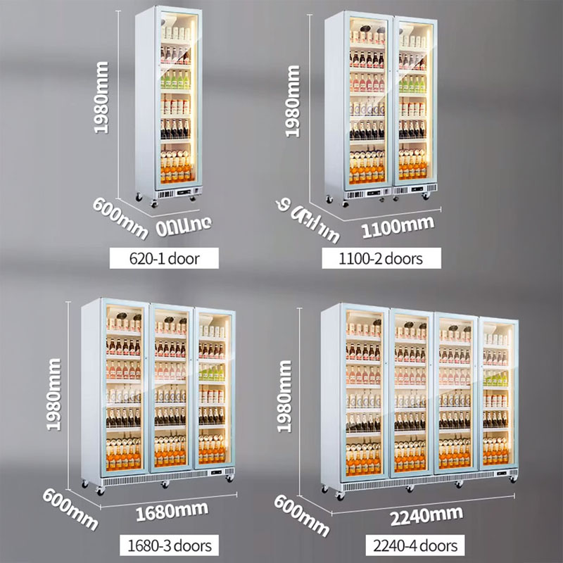 4-DRefrigerador de Cerveja de Temperatura Única com Porta MX-PJG2240F-w3 4-Door Standing Single-Temperature Refrigerator Freezer Beer Chiller MX-PJG2240F-w - Image 3