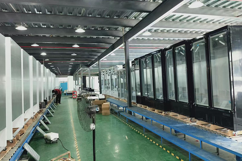Automated assembly line producing commercial catering refrigeration equipment for restaurants and food service businesses