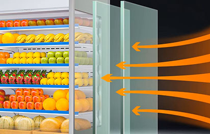 MXFridge Energy-Efficient Air Curtain - 25° Airflow Pattern Prevents Cold Air Loss & Reduces Energy Waste