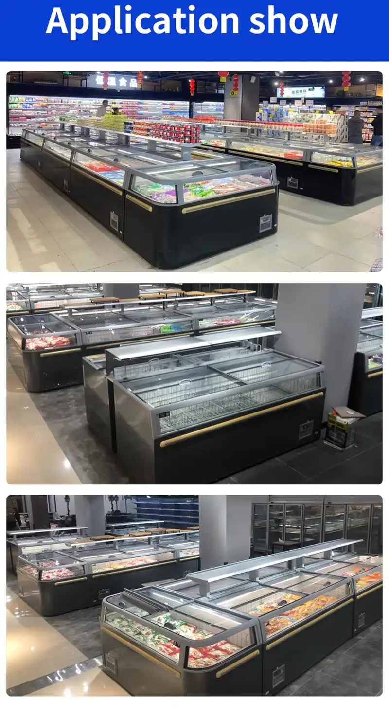 Commercial Supermarket Island Freezer, Visible Combination Display, Energy-Saving, Large Capacity Deep Freezer for Retail 7 133