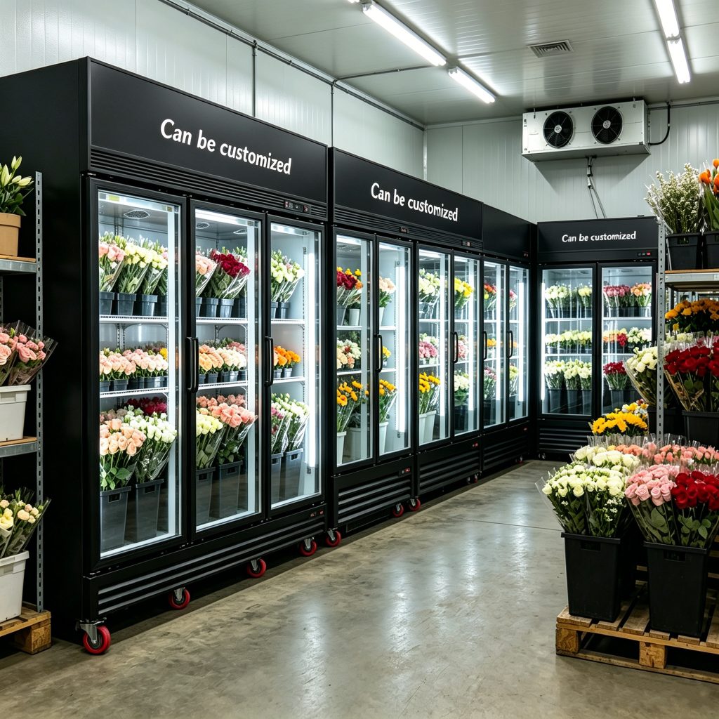 4 Glass doors Flower Fridge