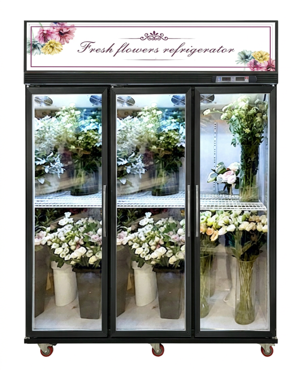 フラワー冷機 3 Glass Doors Flower Fridge - Floral Display Walk In Cooler