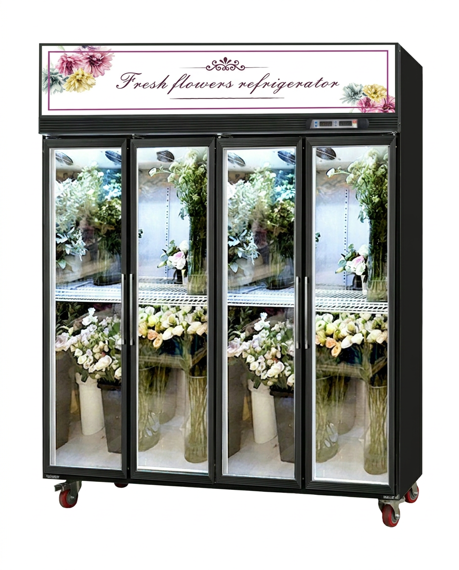 4 GPuertas de vidrio Exantecimiento de flores Gabinete Enrolador de mantenimiento fresco Refrigerable Almacenamiento en frío Pantalla floral Caminata en el enfriador MX-XHG2500F3Imagen 4 Glass Doors Flower Display Cabinet Cooler Fresh Keeping Refrigeration Cold Storage Floral Display Walk in Cooler MX-XHG2500F - Image 3