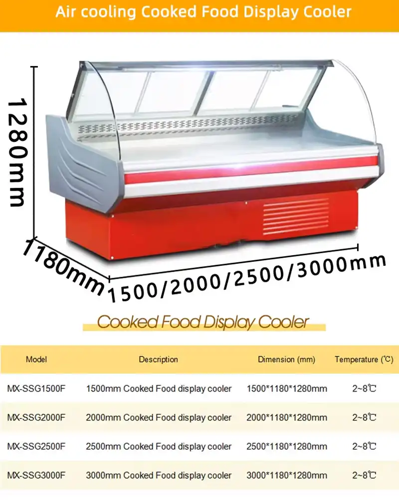 Air cooling cooked Food Display cooler
