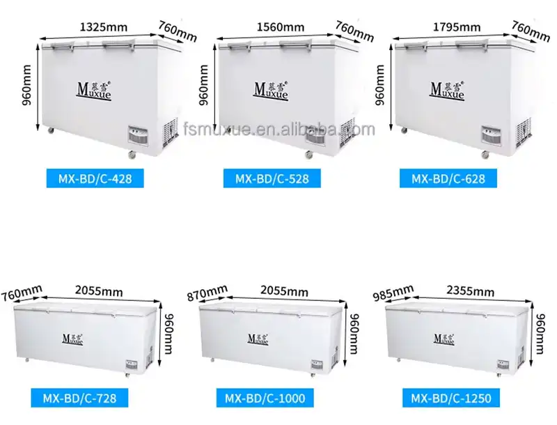 Vaakasuora pakastin - 728L Energiatehokas rintapakkaus pitkäaikaiseen elintarvikkeiden varastointiin, Deep Freeze kaupallinen/kotikäyttö 6 Parameter