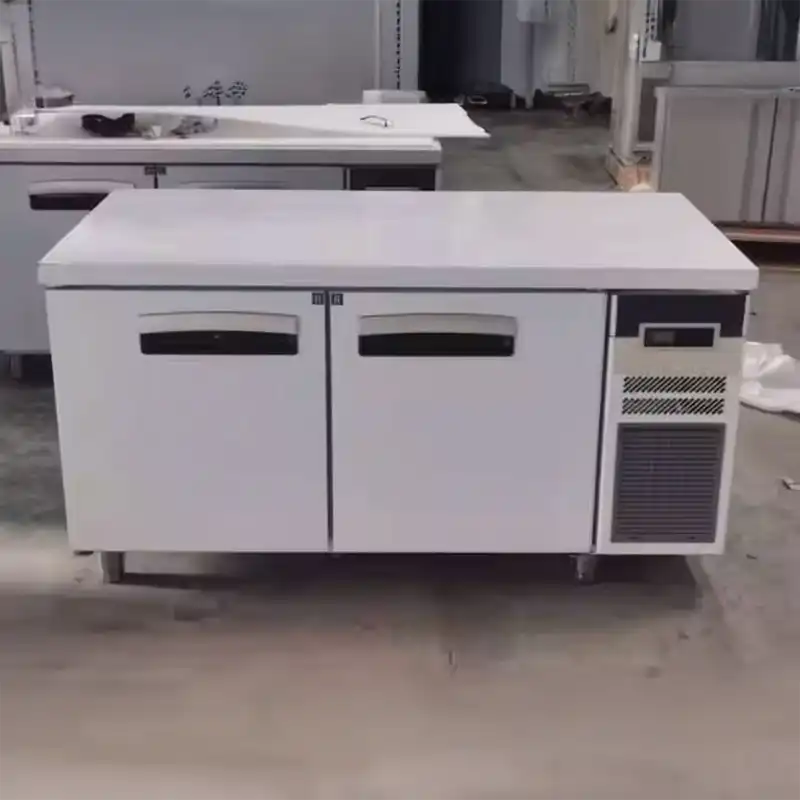 یخچال و فریزر تجاری آشپزخانه استیل ضد زنگ برای رستوران و غذای پیتزا فروشی آماده سازی, 2-درب, 400L ظرفیت 3 Refrigerated Workbench