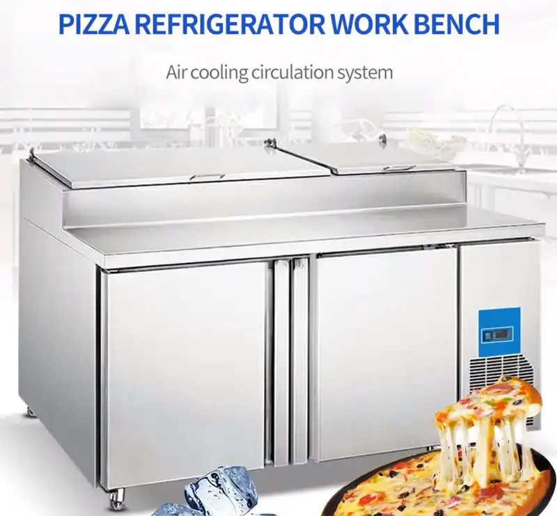 commercial pizza prep table refrigerator​