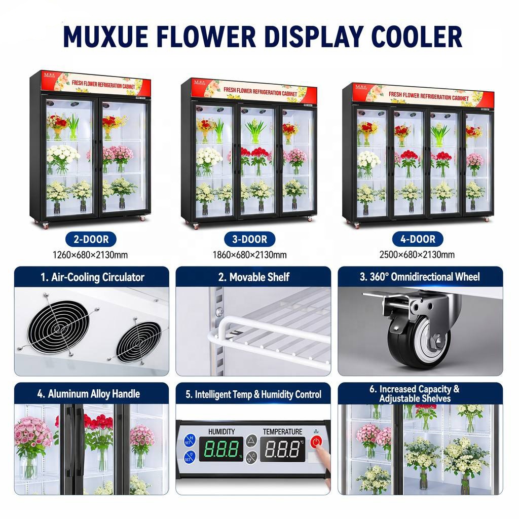 Professional Floral Refrigerator: Custom Moisturizing Flower Fridge with Precise Temp Control | MUXUE 2 Photobank 1