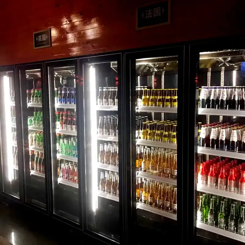 CCam kapılı ticari içecek buzdolabı 2-DKapı dik bira soğutucu BÇubuk vitrin CChiller ave ayakta duran ekran daha serinletici4İmaj Commercial Beverage Refrigerator with Glass Door, 2-Door Upright Beer Cooler, Bar Showcase, Chiller, and Standing Display Cooler - Image 4