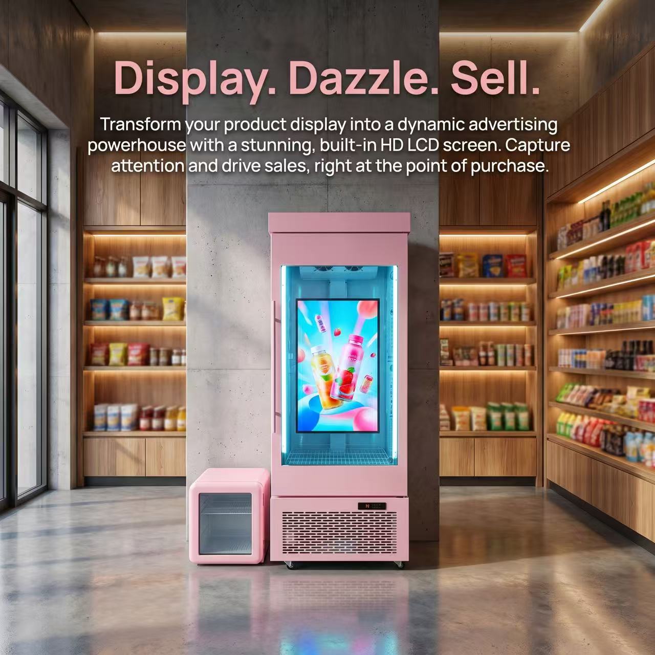 Commercial LCD Advertising Video Refrigerator