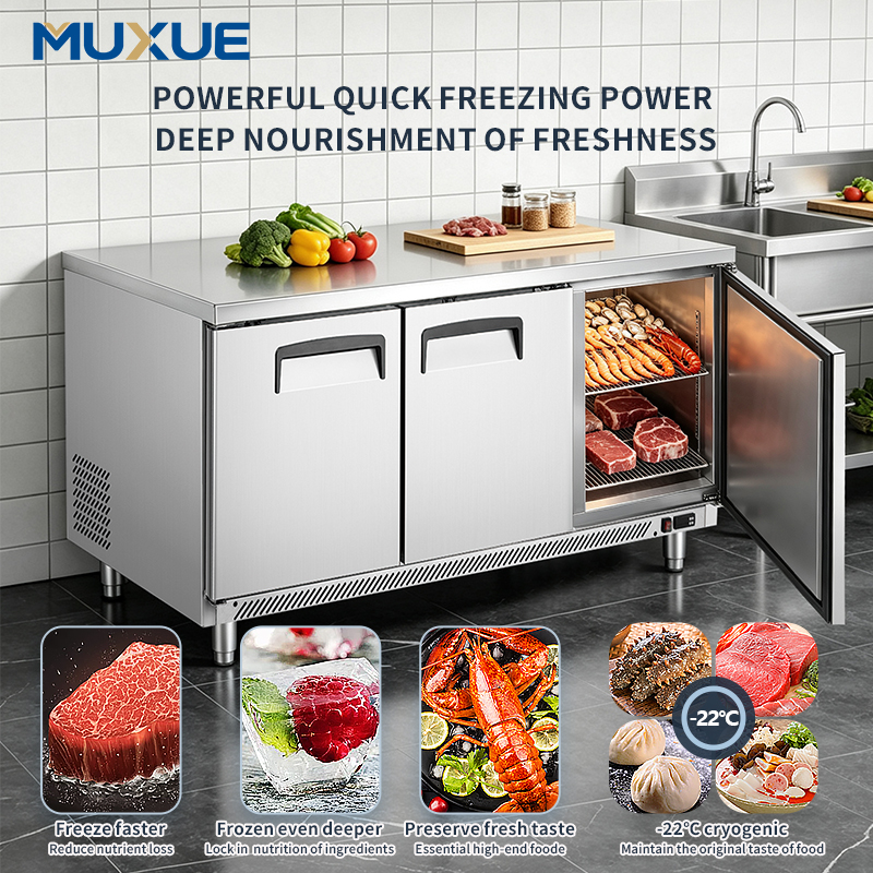 Commercial Under-Counter Workbench Refrigerator & Freezer | MUXUE| 110V 60Hz R290 Stainless Steel 4 1.8米主图4